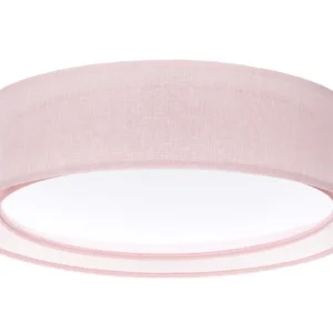 Billig Deckenleuchte Stoff Rosa E27 Ø50 cm rund gemütlich