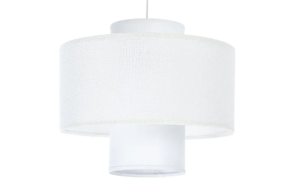 Saisonangebot Runde Pendelleuchte Stoff Weiß E27 Ø35 cm blendarm