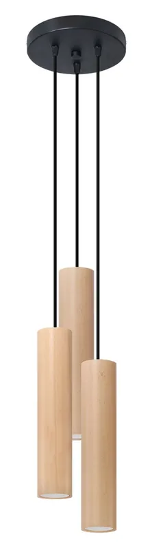 Hängelampe Holz Schwarz GU10 L:20 cm Skandinavisch Top-Angebot