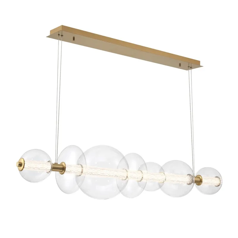 Nur Für Kurze Zeit Hängelampe LED B: 142,1 cm groß Metall Glas in Gold