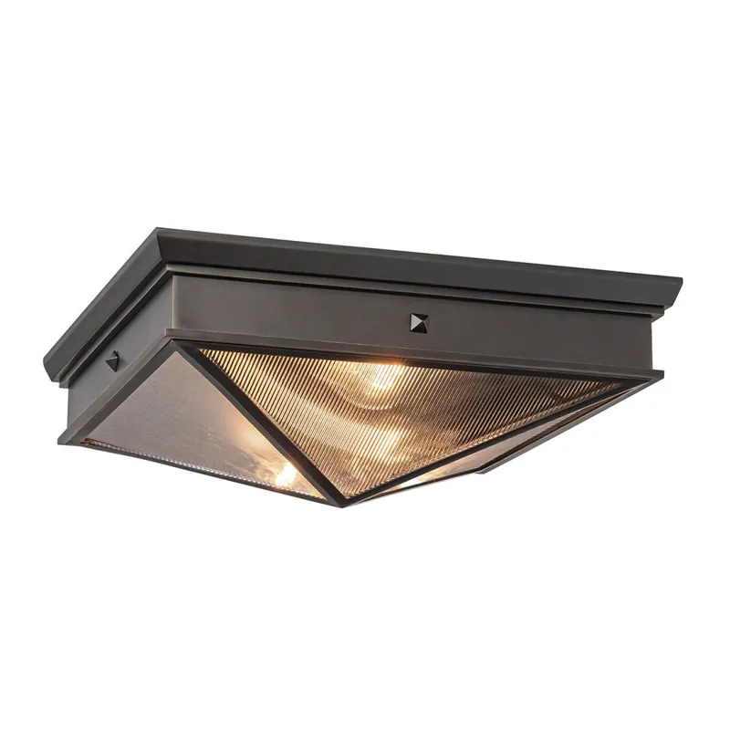 Ausverkauf Deckenleuchte innen Metall Glas 37,1 cm breit 2x E27
