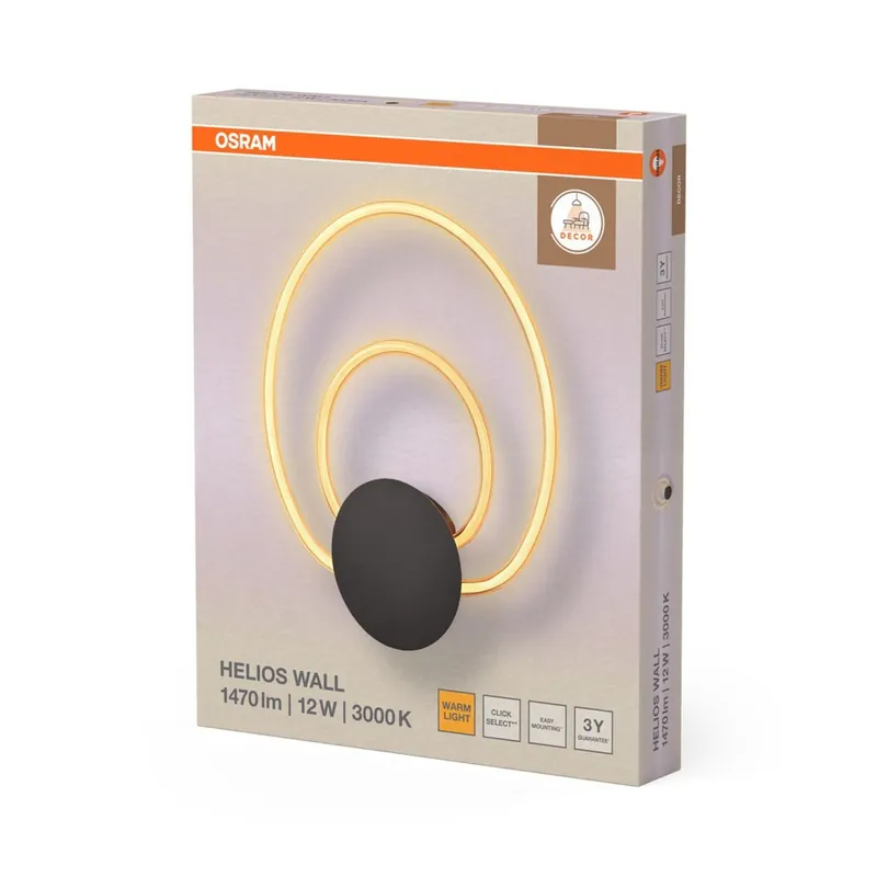 Beliebt LED Wandleuchte Metall Dunkelgrau 3000 K B:33,5cm OSRAM