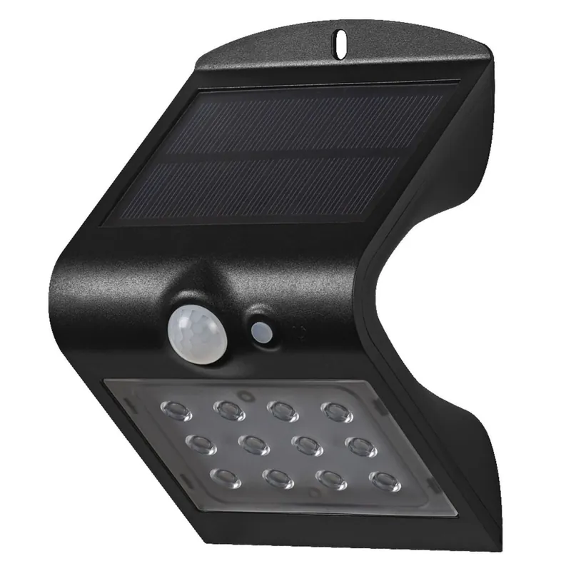 Echt LED Solar Spot Metall Sensor Schwarz 4000K IP65 OSRAM
