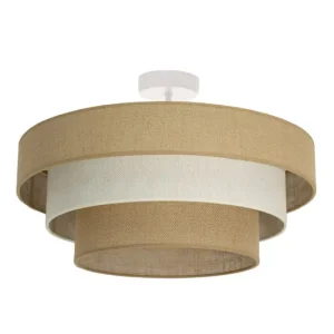 Bestpreis Deckenlampe Jute Weiß Beige Sandfarben E27 Ø50 cm
