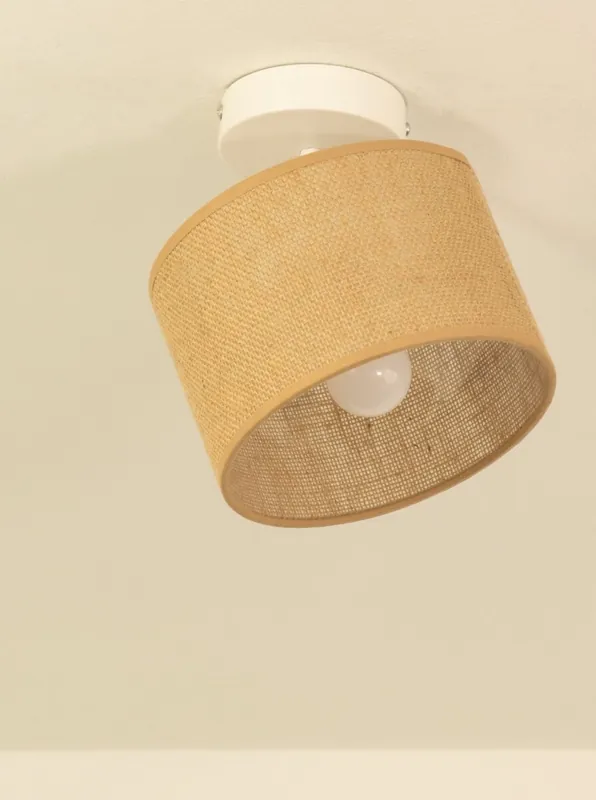 Deckenspot flexibel Stoff Beige E27 L:18 cm wohnlich Neu