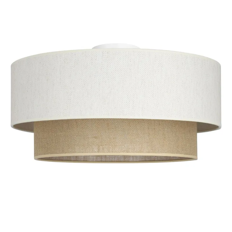 Deckenlampe blendarm Jute Weiß Beige E27 Ø45 cm Must-Have