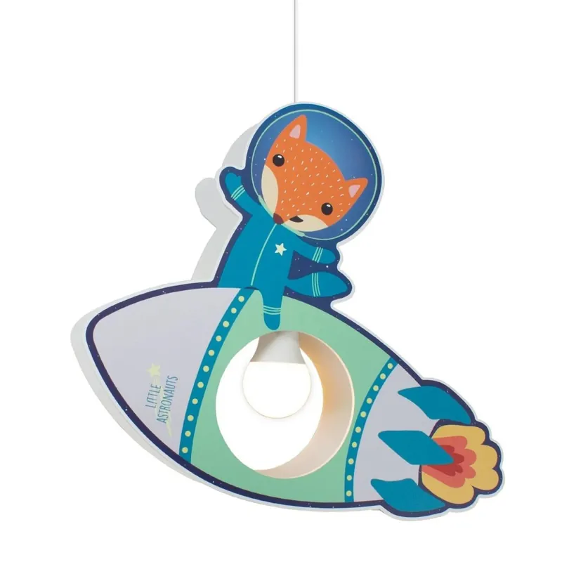 Hängelampe Kinderzimmer B: 35 cm Rakete Fuchs für E27 Top-Angebot