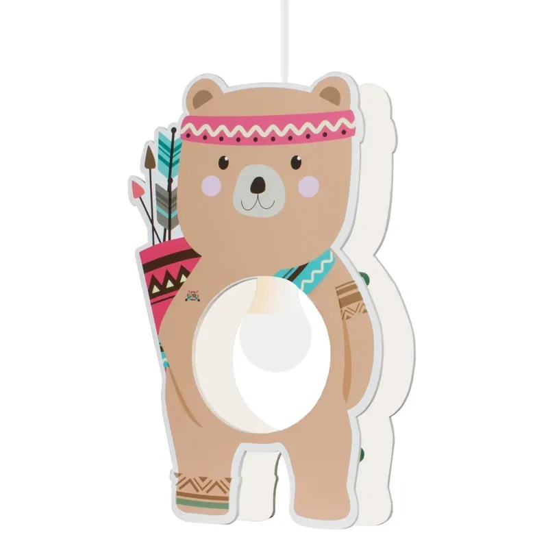 Preisreduziert Kinderlampe Bär B: 25 cm Holz für E27 höhenverstellbar