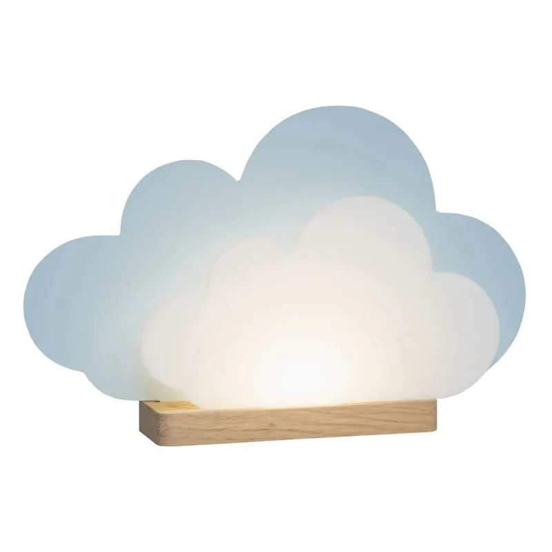 Sale LED Wolkenlampe Tisch B: 35 cm Hellblau Weiß Natur Dimmbar
