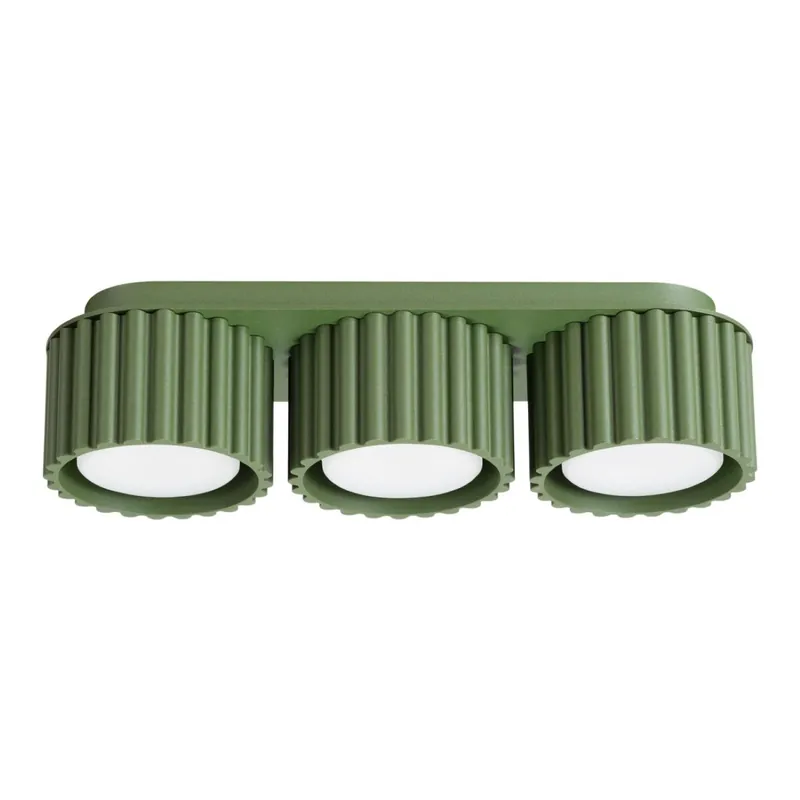 Ausverkauf Deckenlampe 3-flammig Aluminium Olivgrün GX53 L:32,5 cm