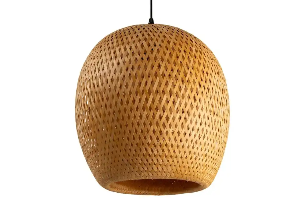 Hängeleuchte Boho B: 35 cm Korbschirm Bambus für E27 Bestpreis