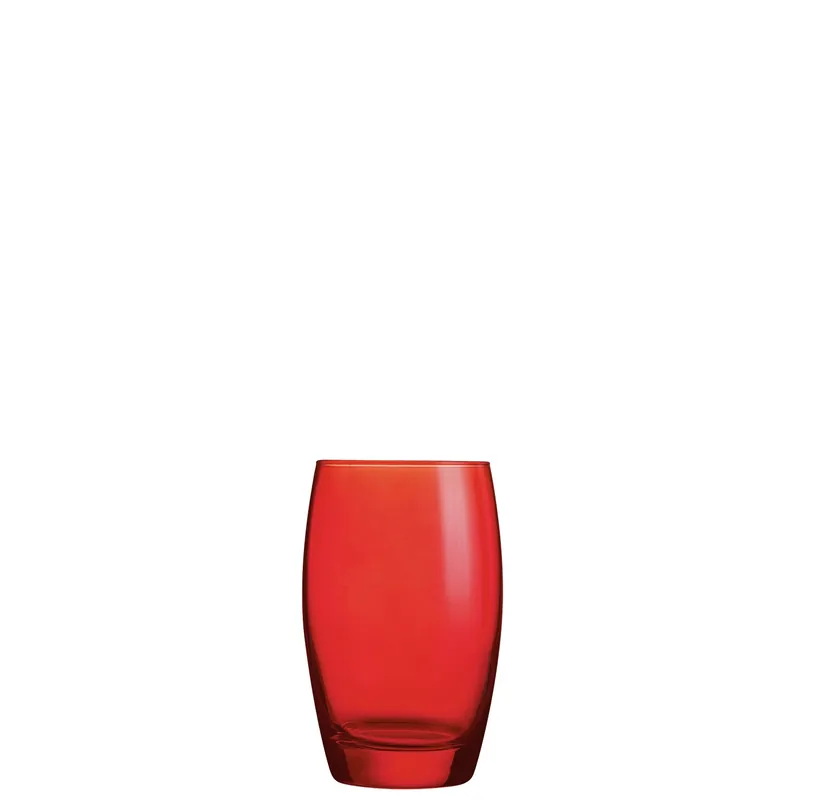 Neue Ware Longdrinkglas 76 mm / 0,35 l transparent + rot besprüht