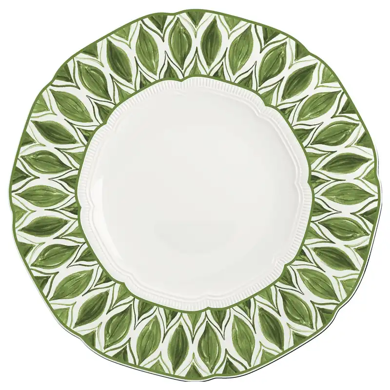 Nur Für Kurze Zeit Teller flach rund Fahne mit Relief 288 mm green Floral Charm