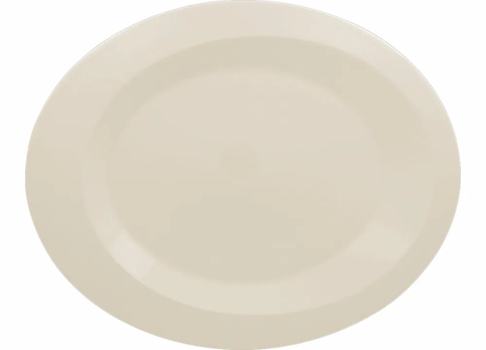 Teller oval 387 x 310 mm weiß crème Expressversand