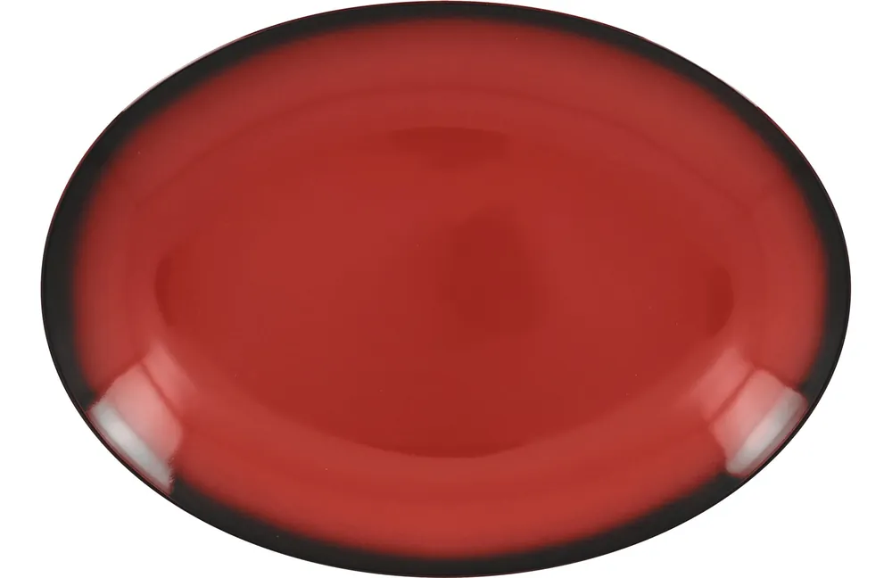 Saisonangebot Platte oval 320 x 230 mm rot Lea