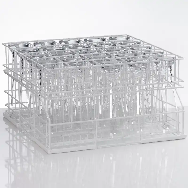 Sichere Zahlung Gläserkorb aus Drahtgitter Größe L / 5 Reihen / 25 Gläser / 500 x 500 x 280mm