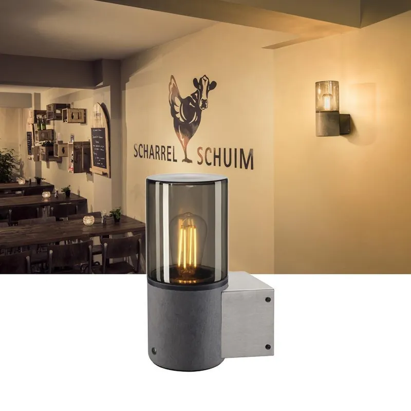 Neue Ware Wandlleuchte Lisenne, Basalt, Glas, E27