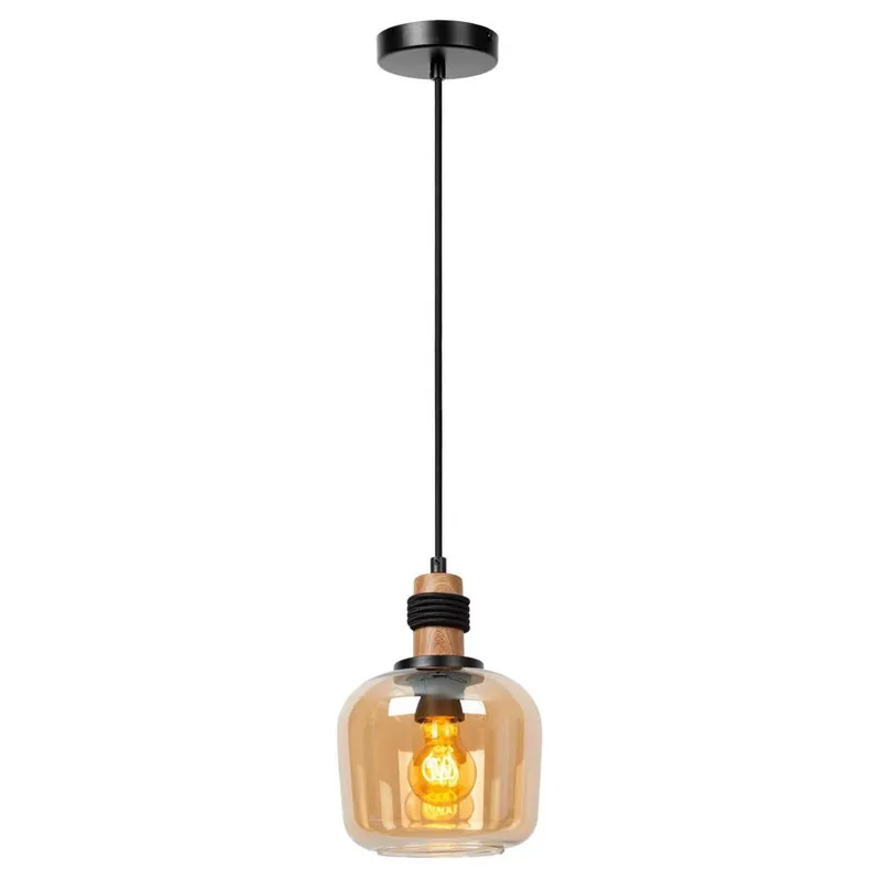 Mega-Angebot Pendelleuchte Ilona in Amber und Schwarz E27