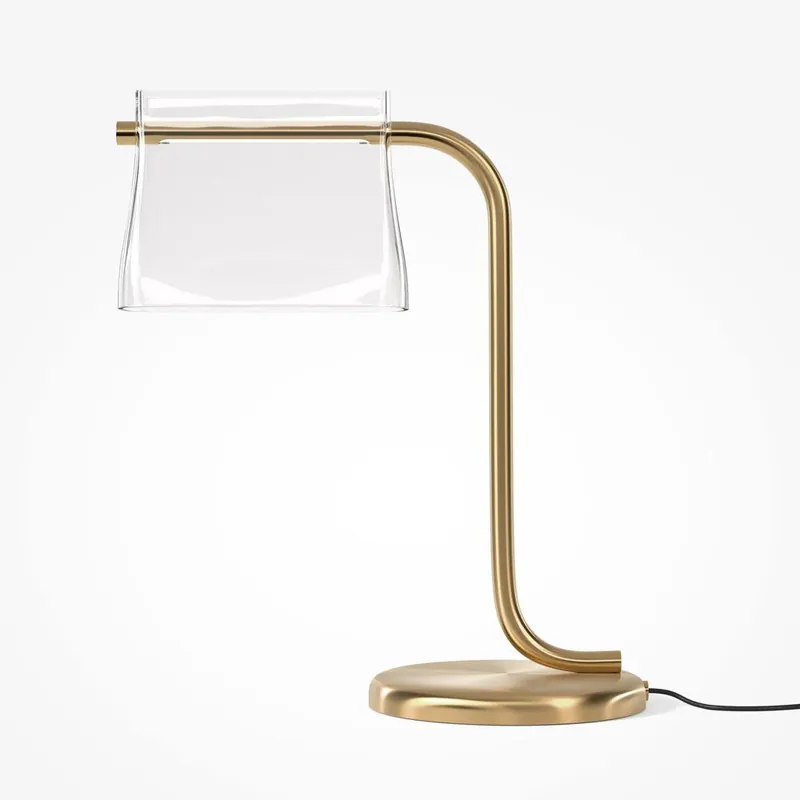 Preisknaller LED Tischleuchte Cabaret in Messing und Transparent 8W 850lm