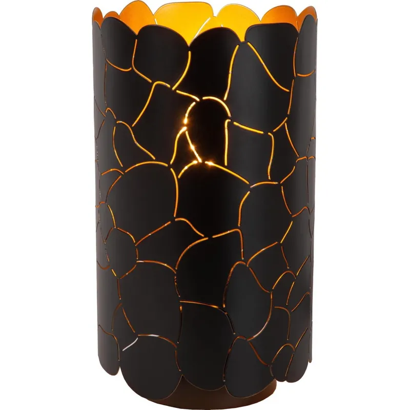 Neue Ware Tischleuchte Almelo in Schwarz-matt und Gold-matt E27