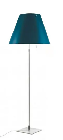 Costanza Stehleuchte m/Dimmer Alu/Petrol Blue - Luceplan Preis Gesenkt