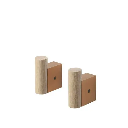 Attach Hook Set of 2 Oak/Burnt Orange - Muuto Billig