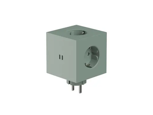 SQUARE 2 Zwischensteckdose, grün, 3x Schuko, 2 x USB - AVOLT Wochenendangebot