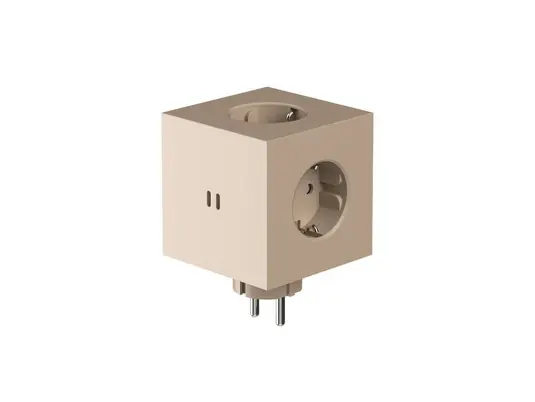 SQUARE 2 Zwischensteckdose, beige, 3x Schuko, 2x USB - AVOLT Neuheit