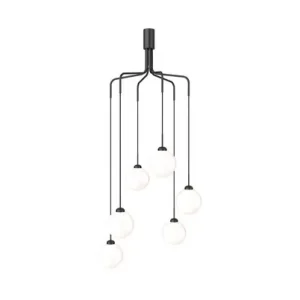 Beliebt Apiales Cluster 6 Kronleuchter, schwarz/opal, 6-flg. - Nuura
