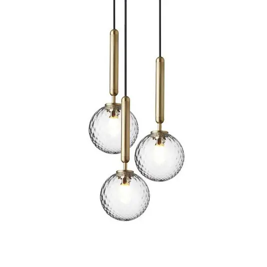 Billig Miira 3 Kronleuchter, messing/klar, Ø 37 cm, 3-flg. - Nuura