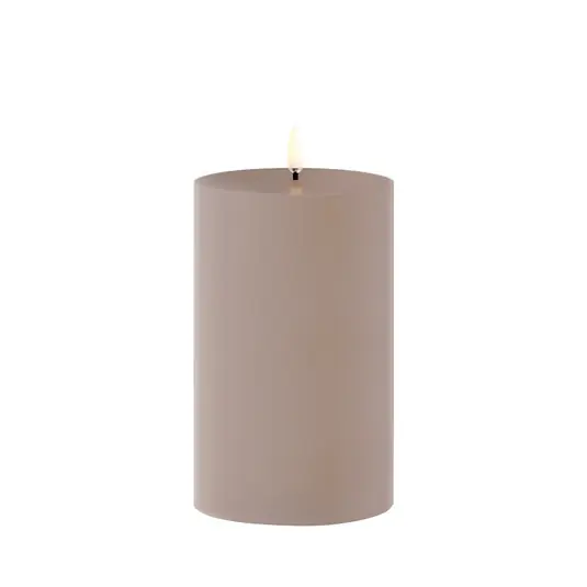 Schnäppchen LED-Außen-Stumpenkerze, 15 cm, sandstein - Uyuni Lighting