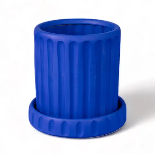 Preis Gesenkt Magna Graecia Dorico Vase w/Saucer Blau - Seletti