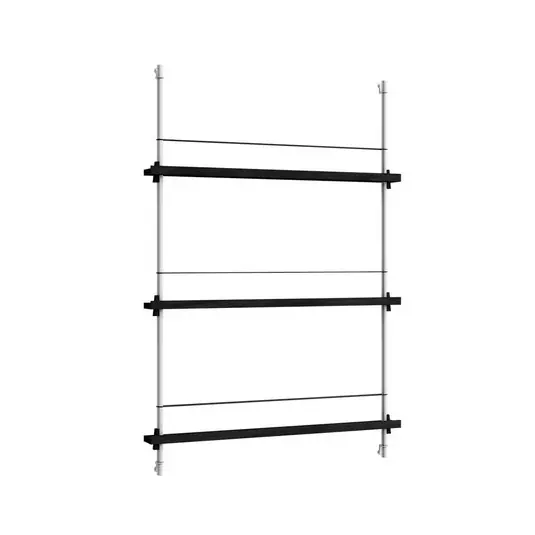 Highlight Magazine Shelving 115 Regal Black/Stainless Steel - Moebe