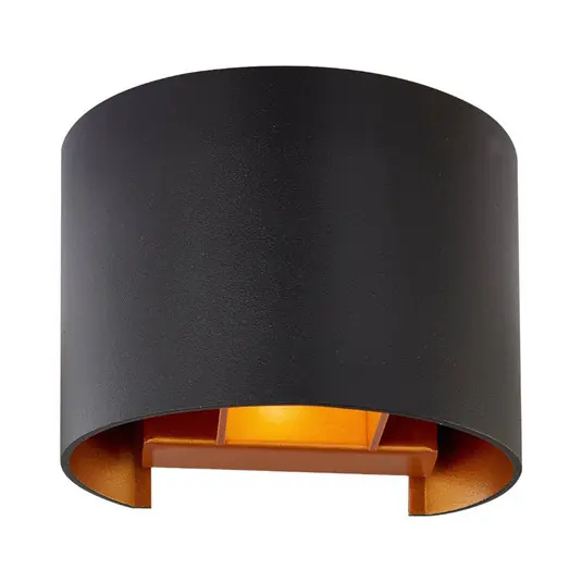 Super-Preis Zuzana Wandleuchte Round Schwarz/Gold - Arcchio
