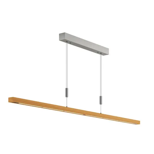 Preis Gesenkt LED-Pendellampe Nora, Eiche natur, Länge 158 cm - Quitani