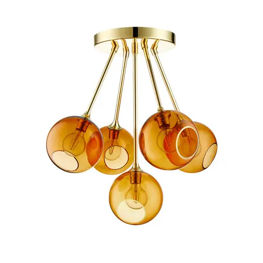 Schnäppchen Ballroom Molecule Pendelleuchte Brass/Amber - Design By Us