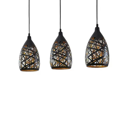 Super-Preis Marcello 3 Pendelleuchte Black/Gold - Lindby