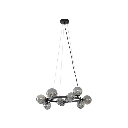 Preis Gesenkt Naelen Round Pendelleuchte Black/Smoke - Lucande