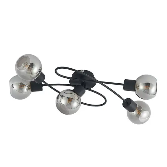 Beliebt Elaina 5 Deckenleuchte Black/Smoke - Lindby