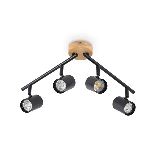 Saisonangebot Xiomara 4 Deckenleuchte Black/Light Wood - Lindby