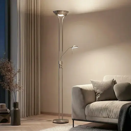 Markenware Josefin LED Stehleuchte Nickel - Lindby