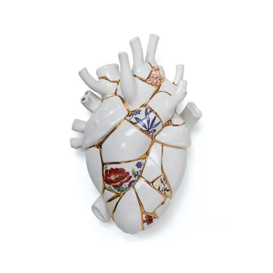 Neue Ware Love In Bloom Kintsugi Porcelain Heart Vase - Seletti