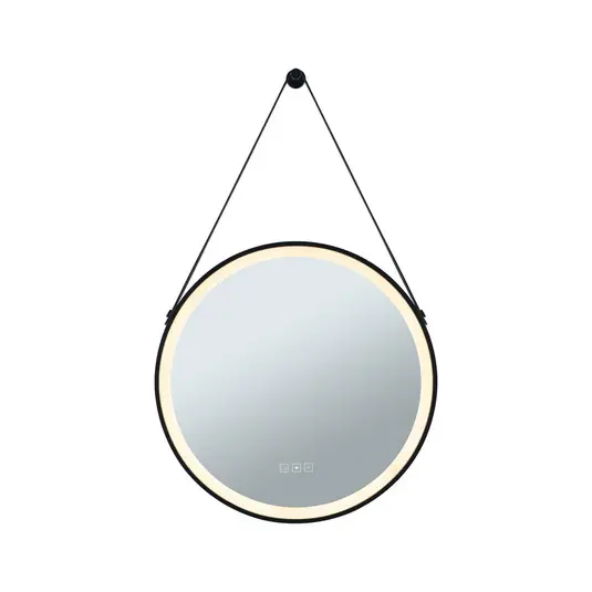 Top-Preis Mirra LED -Spiegel IP44 dim. Ø 59cm, schwarz - Paulmann