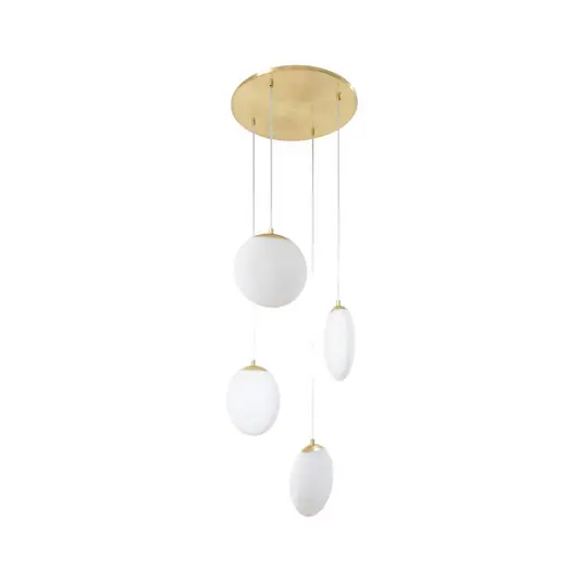 Lunelle Hängelampe, Ø 40 cm, 4-flg., messing, Glas - Lucande Aktuell