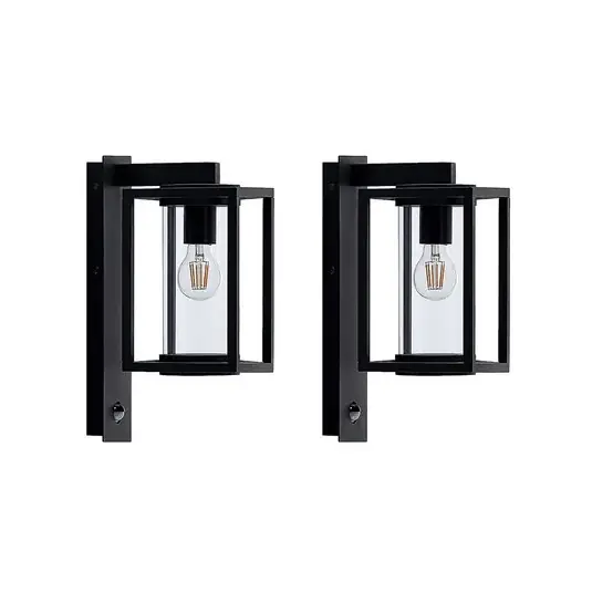 Lucande Außenwandlampe Ferda, 2er-Set, anthrazit Sensor IP44 Neuheit