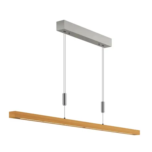 LED-Pendellampe Nora, Eiche natur, Länge 118 cm - Quitani Sichere Zahlung