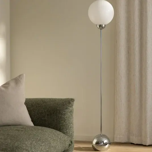 Bestseller Ripley Stehleuchte chrom Glas 144 cm - Globen Lighting