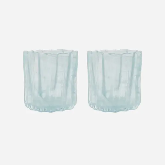 Direktkauf HDCurl Teelichthalter, blau, Glas, 2er-Set - House Doctor