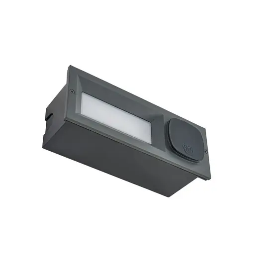 Sale Lachlain LED-Wandeinbaulampe, Steckdose, anthrazit - Lucande