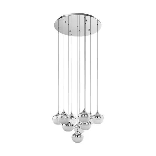 Mioglia LED-Hängelampe chrom Ø 58 cm 10-flg - Stars of Light Must-Have